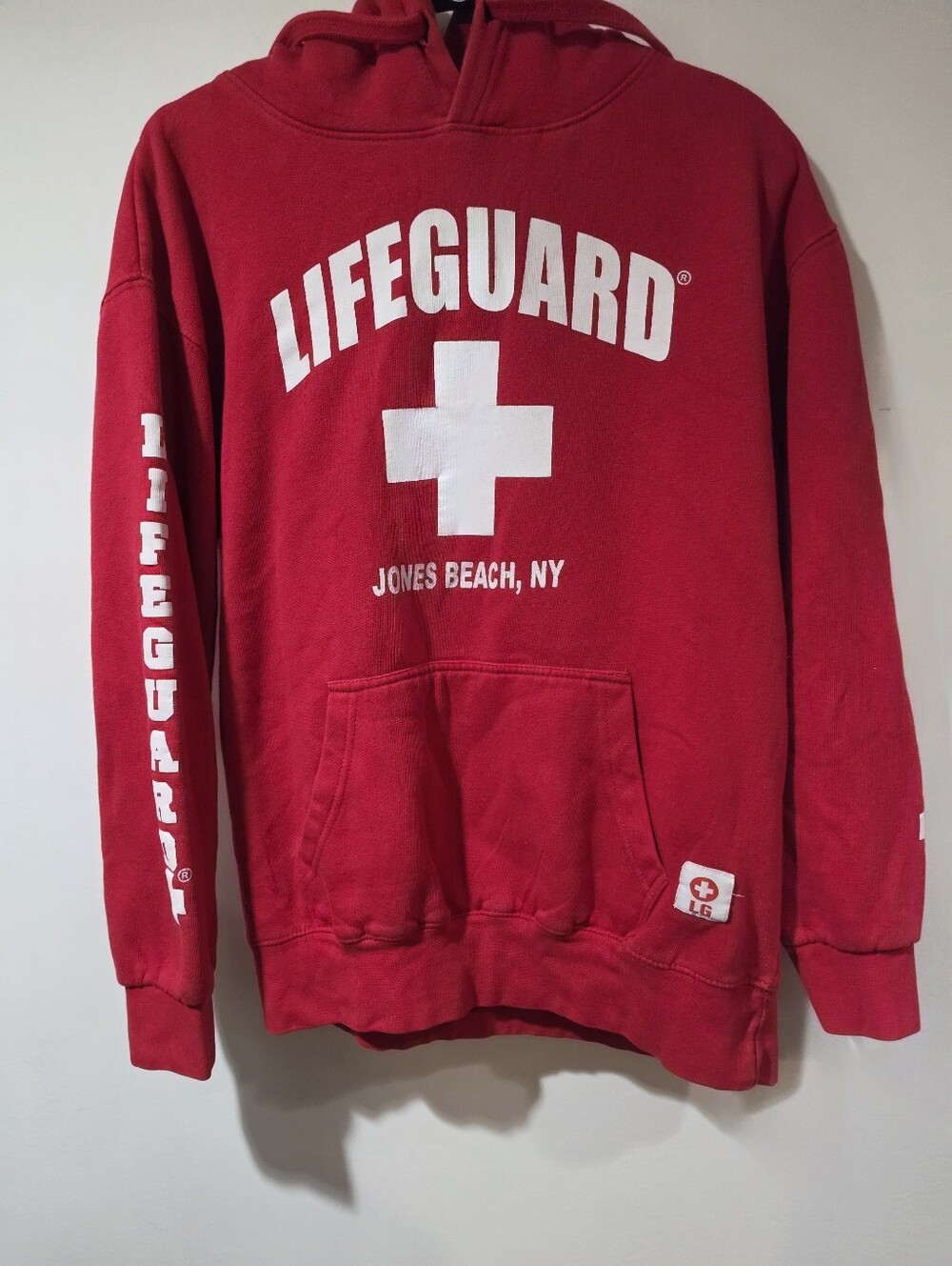 Red 'LIFEGUARD' Sleeve Hoodie